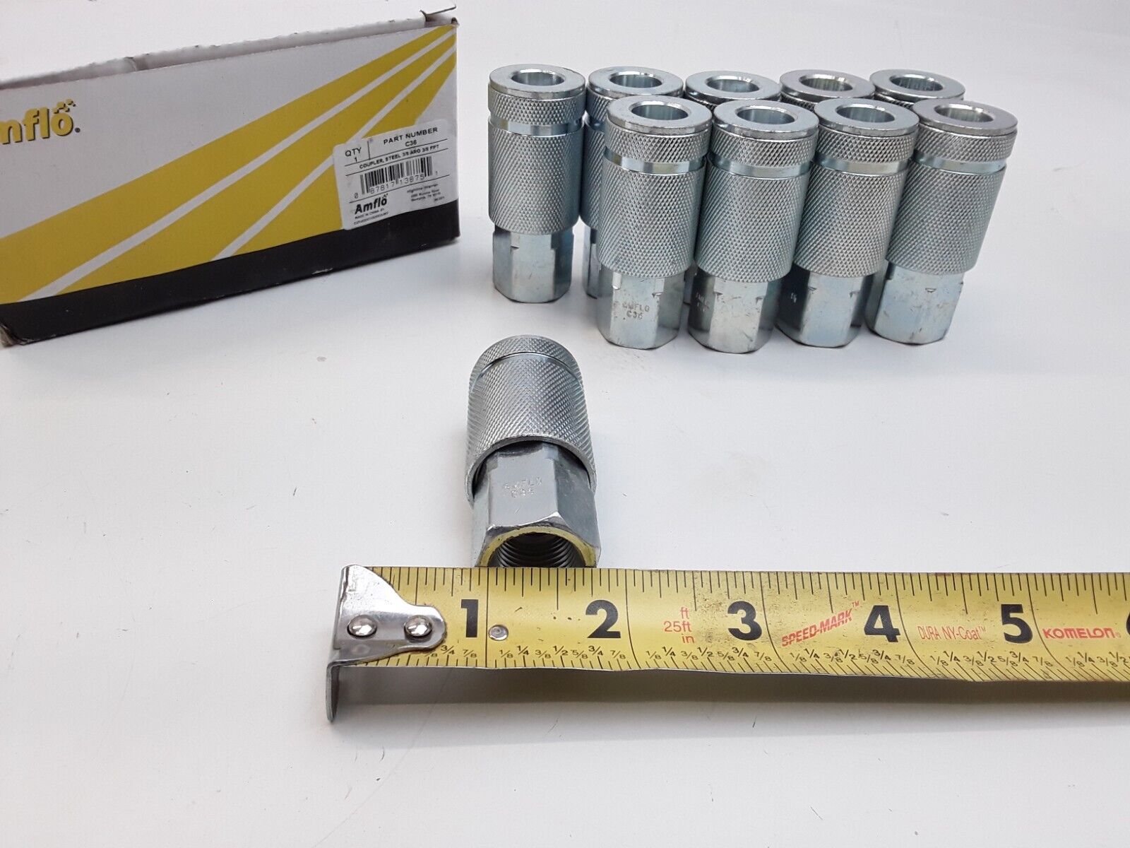 10Amflo C36 Design Steel Coupler 3/8 Quick Connect 3/8 in Compressor Fitting Air - HotCarParts