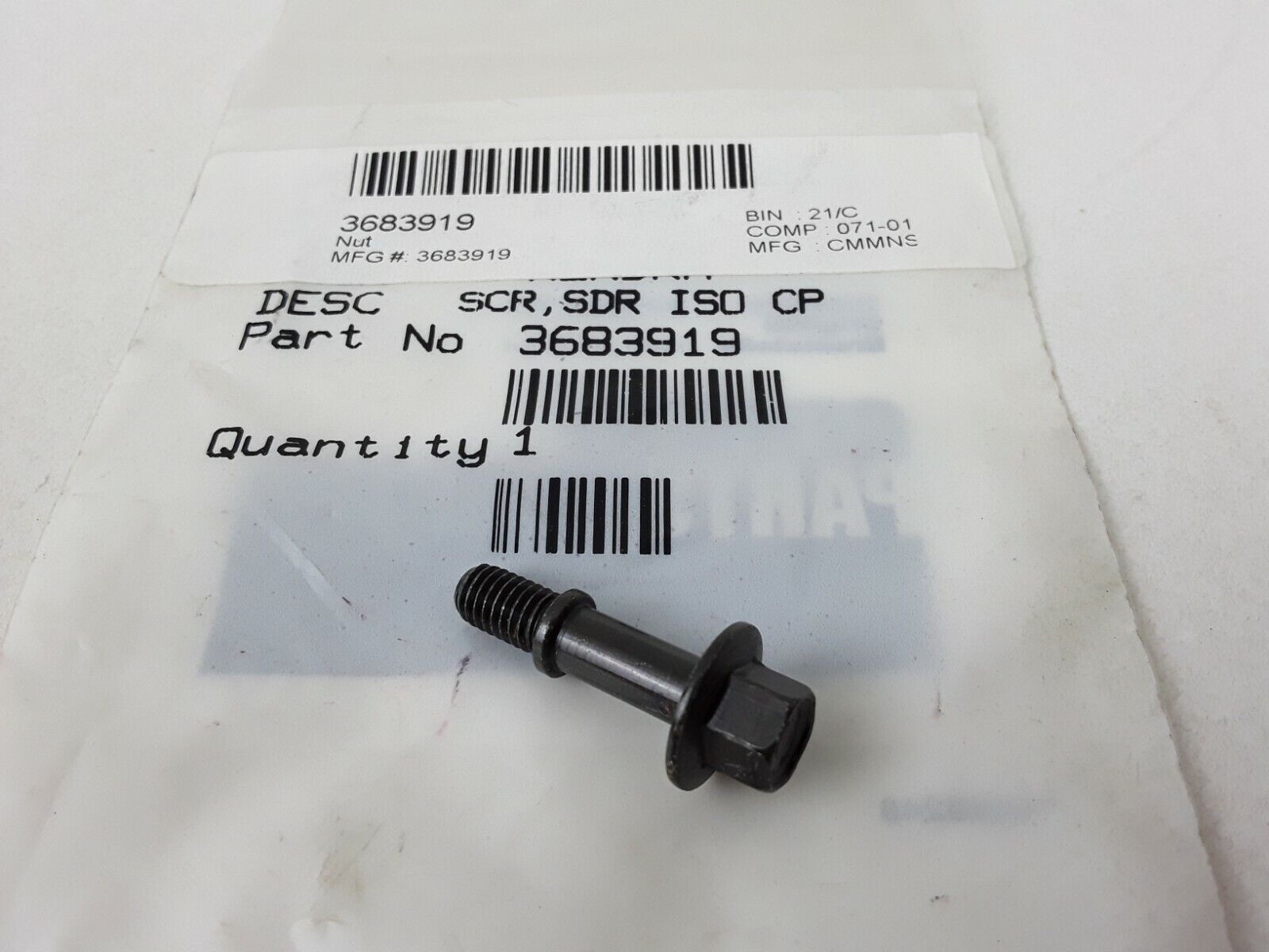 New OEM Genuine Cummins SCREW,SDR ISOLATOR CAP 3683919 FAST FREE SHIPPING - HotCarParts