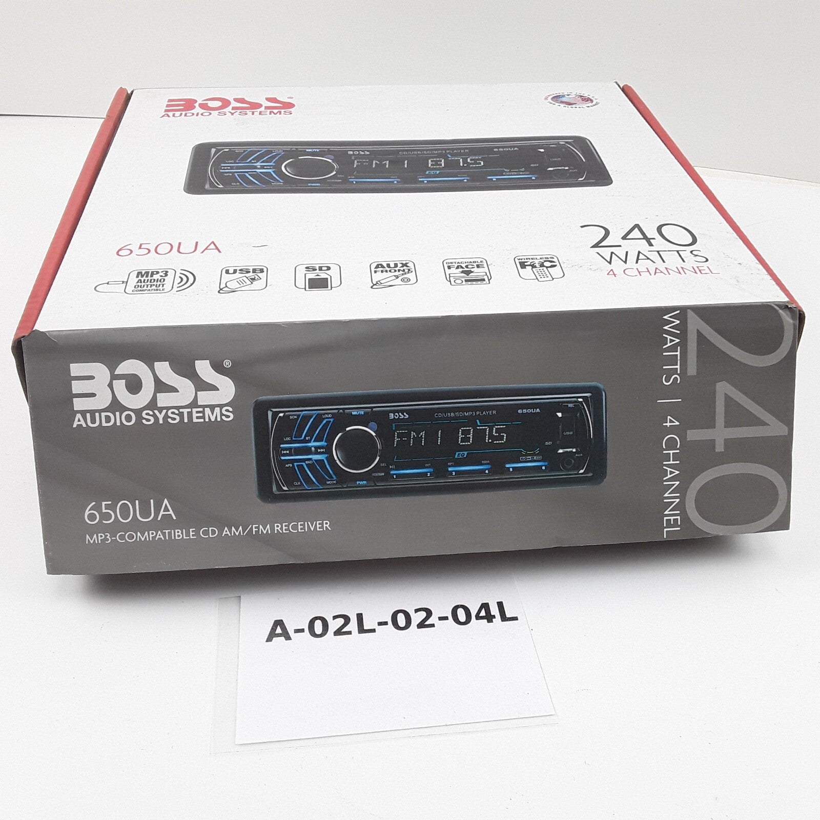 BOSS Audio Systems 650UA MP3-Compatible CD AM/FM Receiver Black 240W 4-Channel