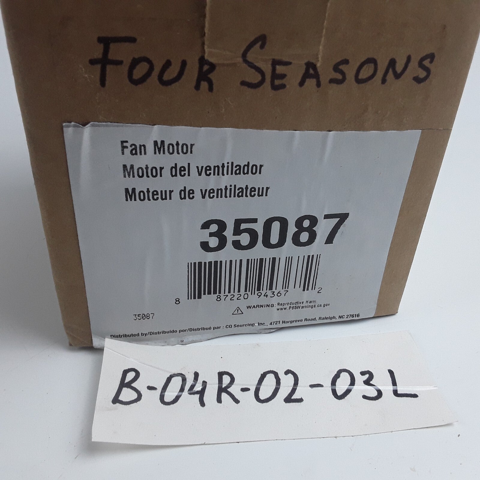 Four Seasons 35087 A/C Condenser Fan Motor Fits Honda CR-V Element (2002-2006)
