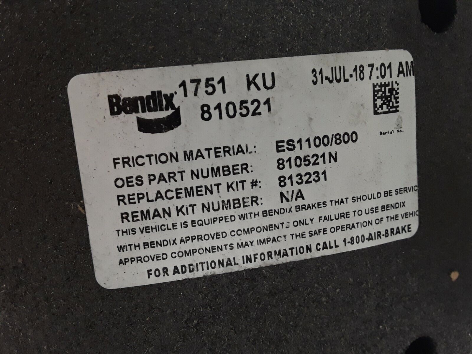 Bendix 810521N Shoe / Lining assembly 2 PC FAST FREE SHIPPING - HotCarParts