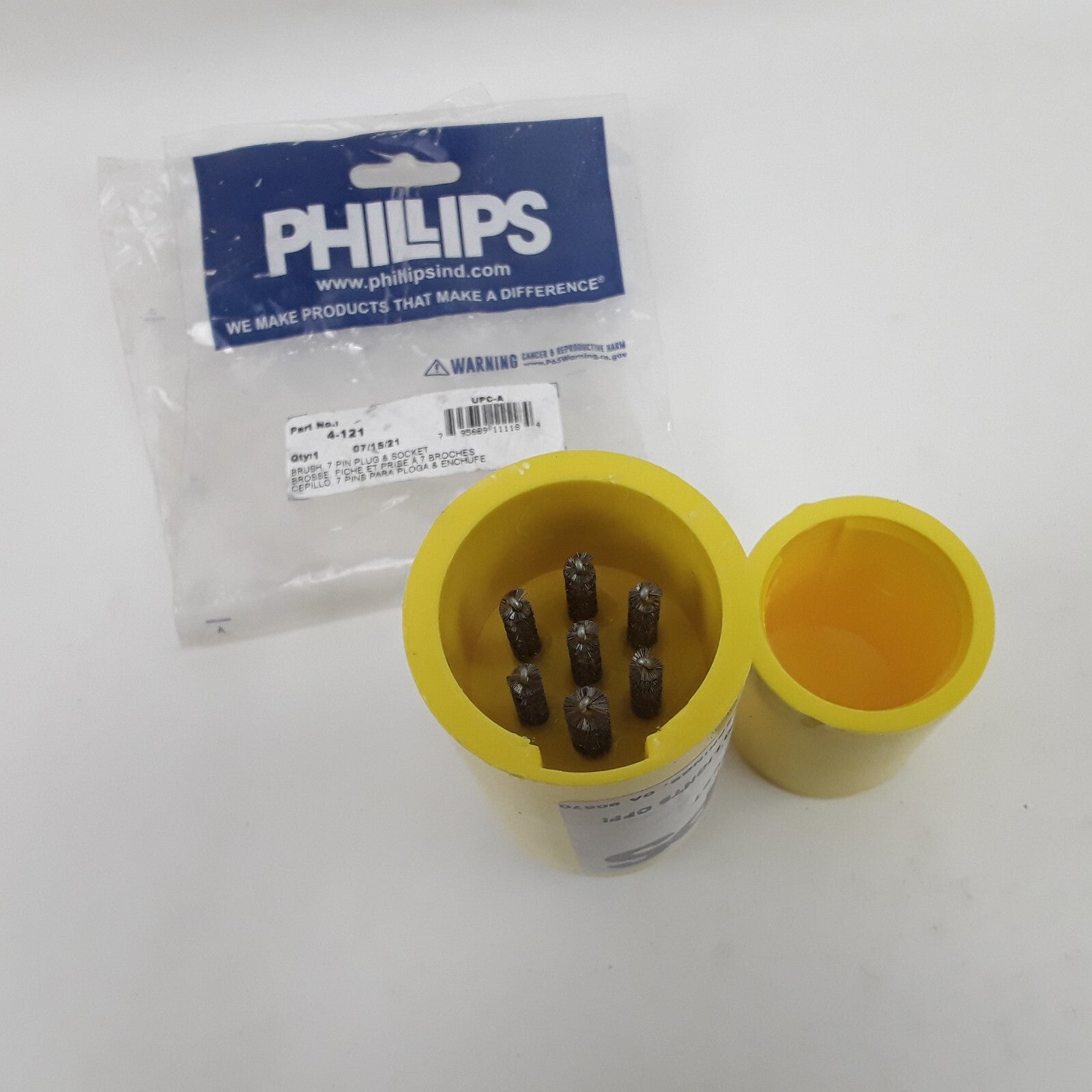 Phillips Industries 4-121 Car 7-Way Plug & Socket Brush Stainless Steel Bristles