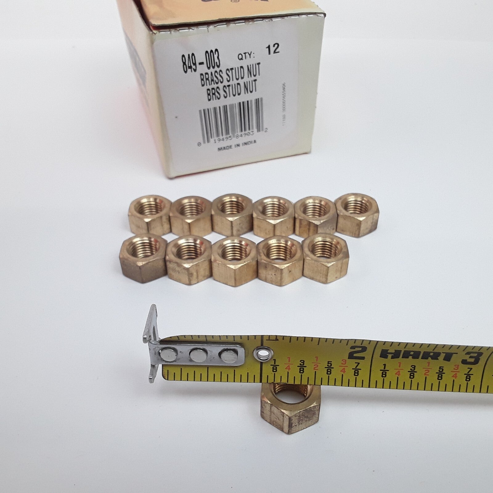 Multi-Purpose Corrosion-Resistant Hex Nuts - Stud (Brass and Steel) - 3/8-24In