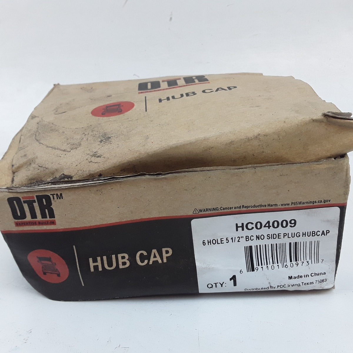 OTR HC04009 Axle Hub Cap 6-Hole 5-1/2" BC No Side Plug Fits Trailer