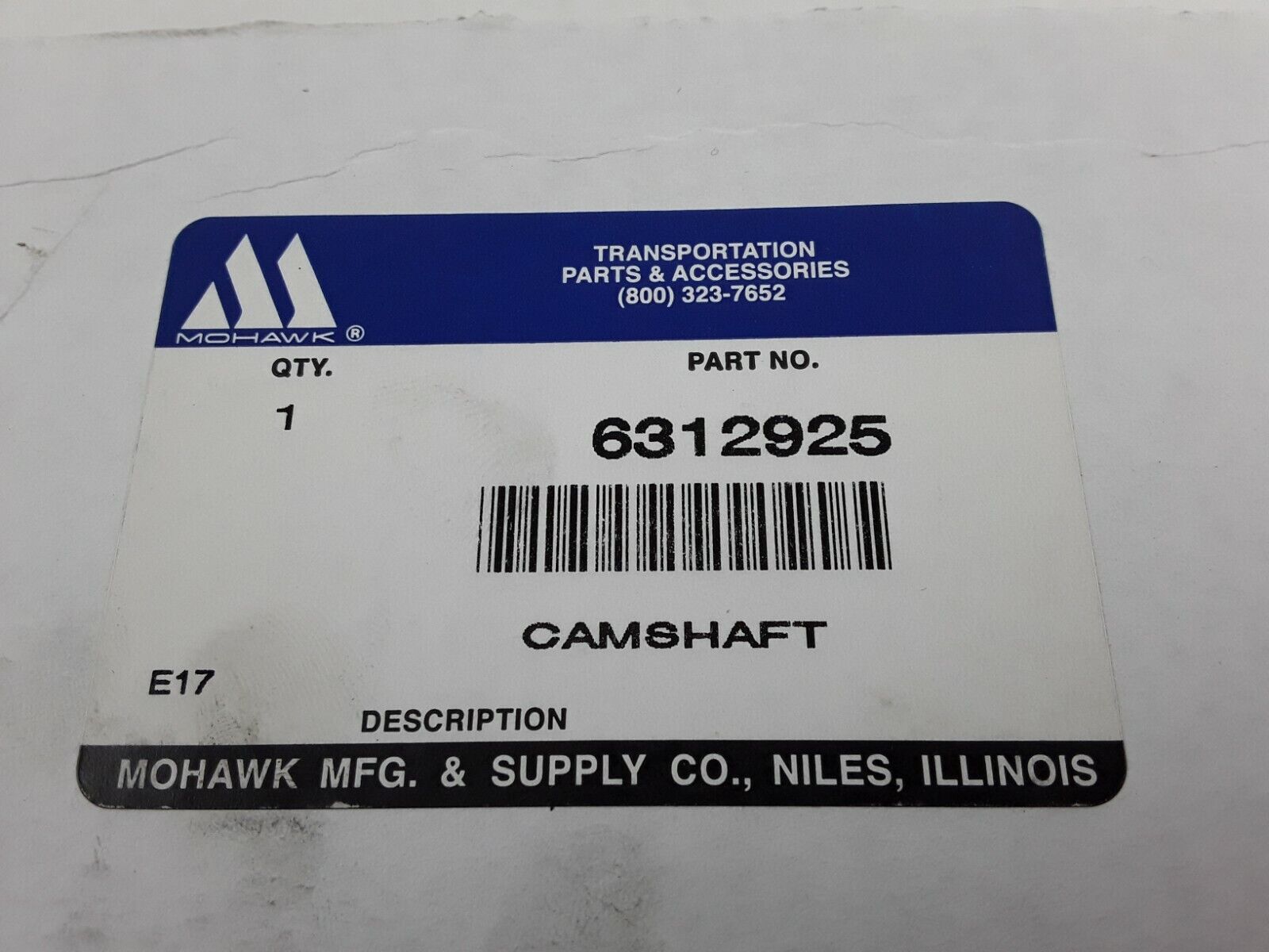 for New Flyer 6312925NFA Camshaft Brake Curbside Mohawk 6312925 FREE SHIPPING - HotCarParts