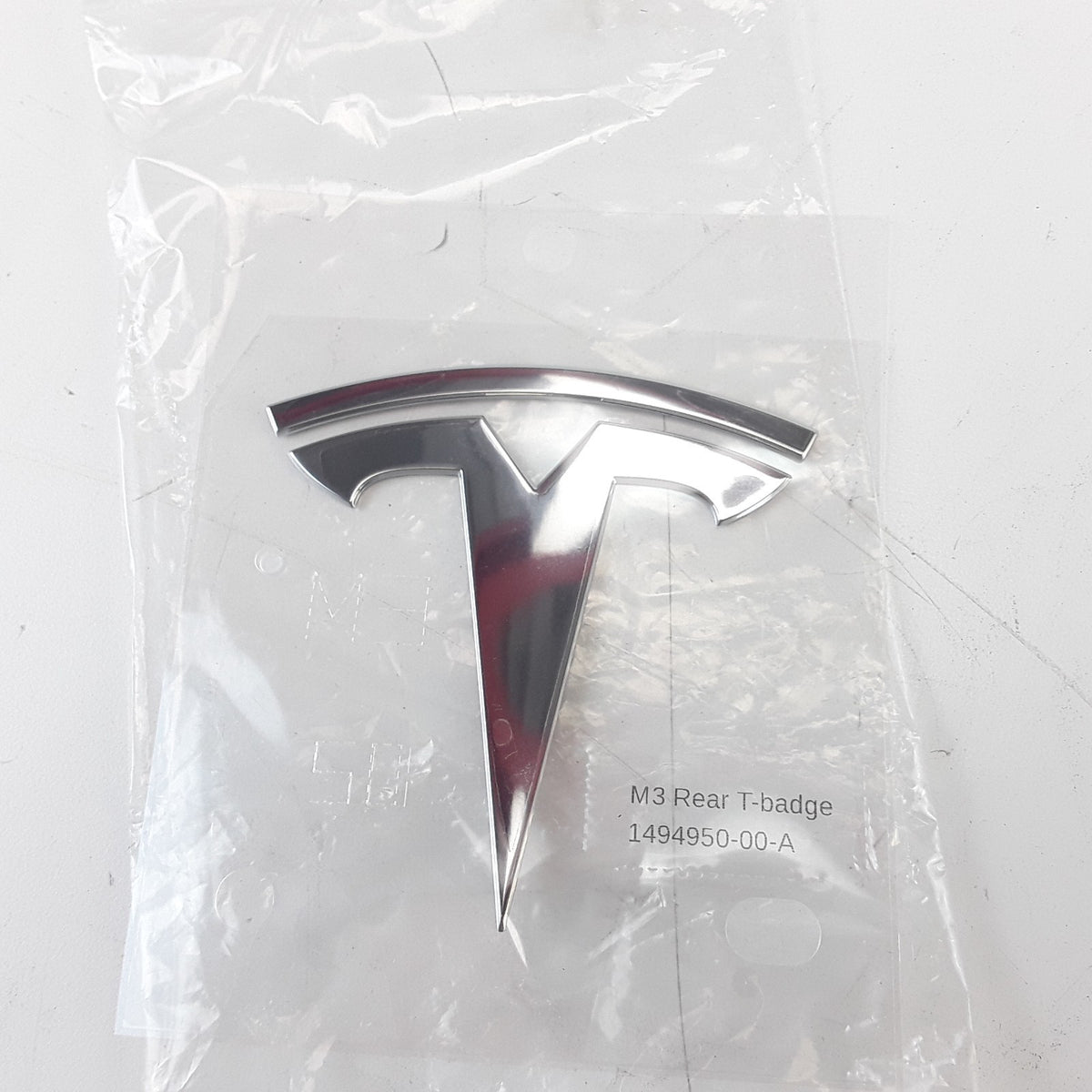 OEM Tesla Model 3 Rear Trunk T-Badge Logo Emblem 1494950-00-A 2017-2023 Chrome
