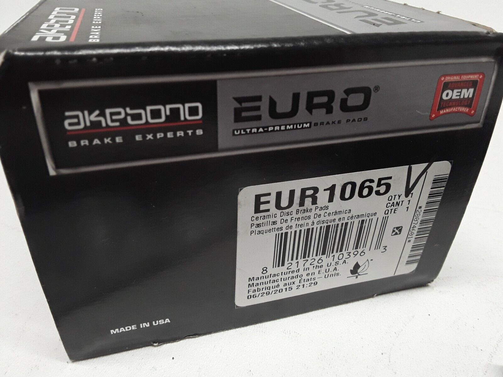 Disc Brake Pad Set-Base Front Akebono EUR1065 For Jaguar S-Type,Vanden Plas - HotCarParts