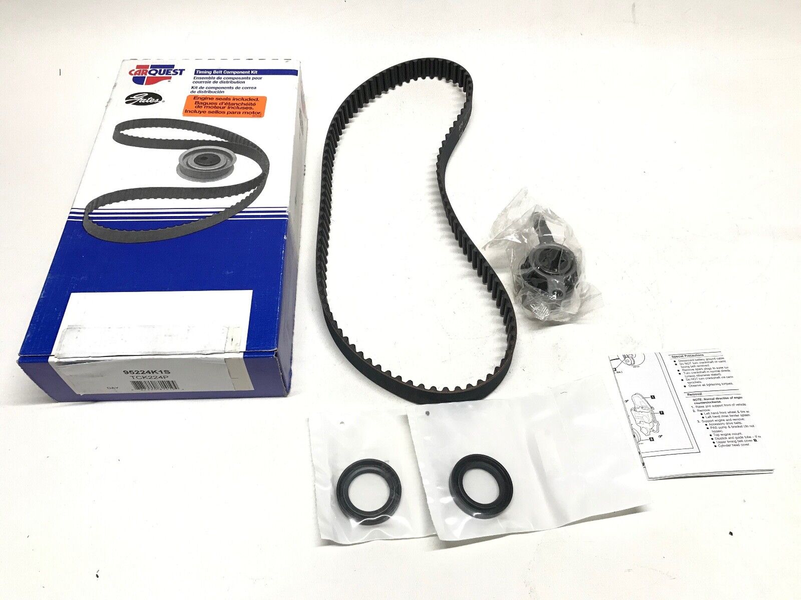 Engine Timing Belt Kit - CARQUEST 95224K1S TCK224P for Civic, Civic del Sol, EL - HotCarParts
