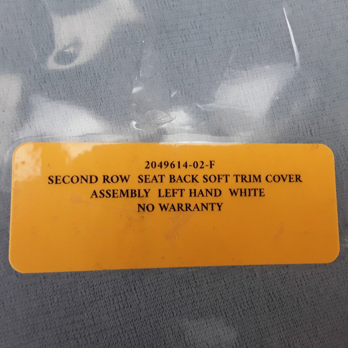 2049614-02-F Left White 2nd Row Seat Back Soft Trim Cover For Tesla Model Y OEM