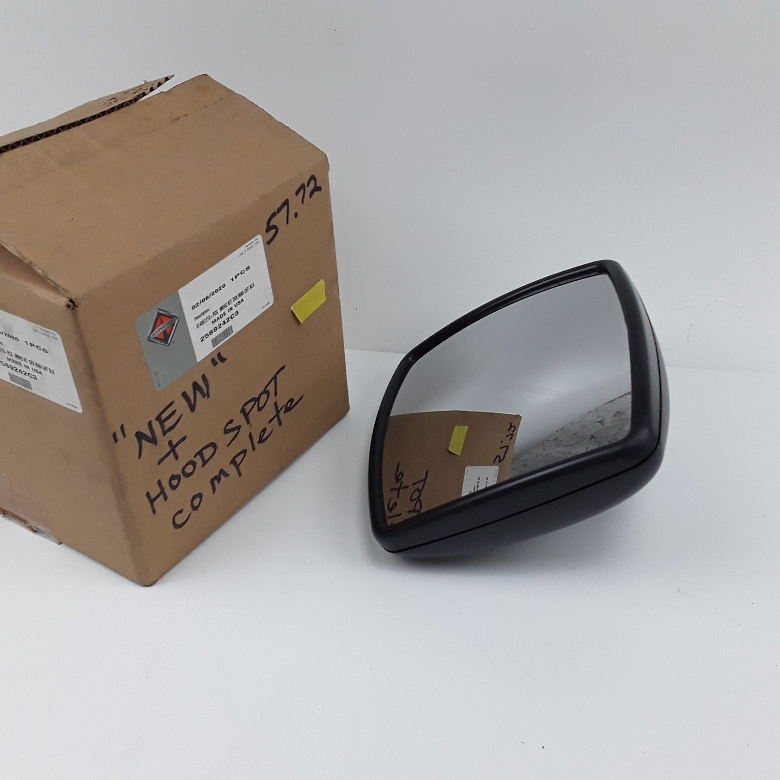 International 2589242C3 Door Mirror Head Convex Black Finish For Navistar Trucks
