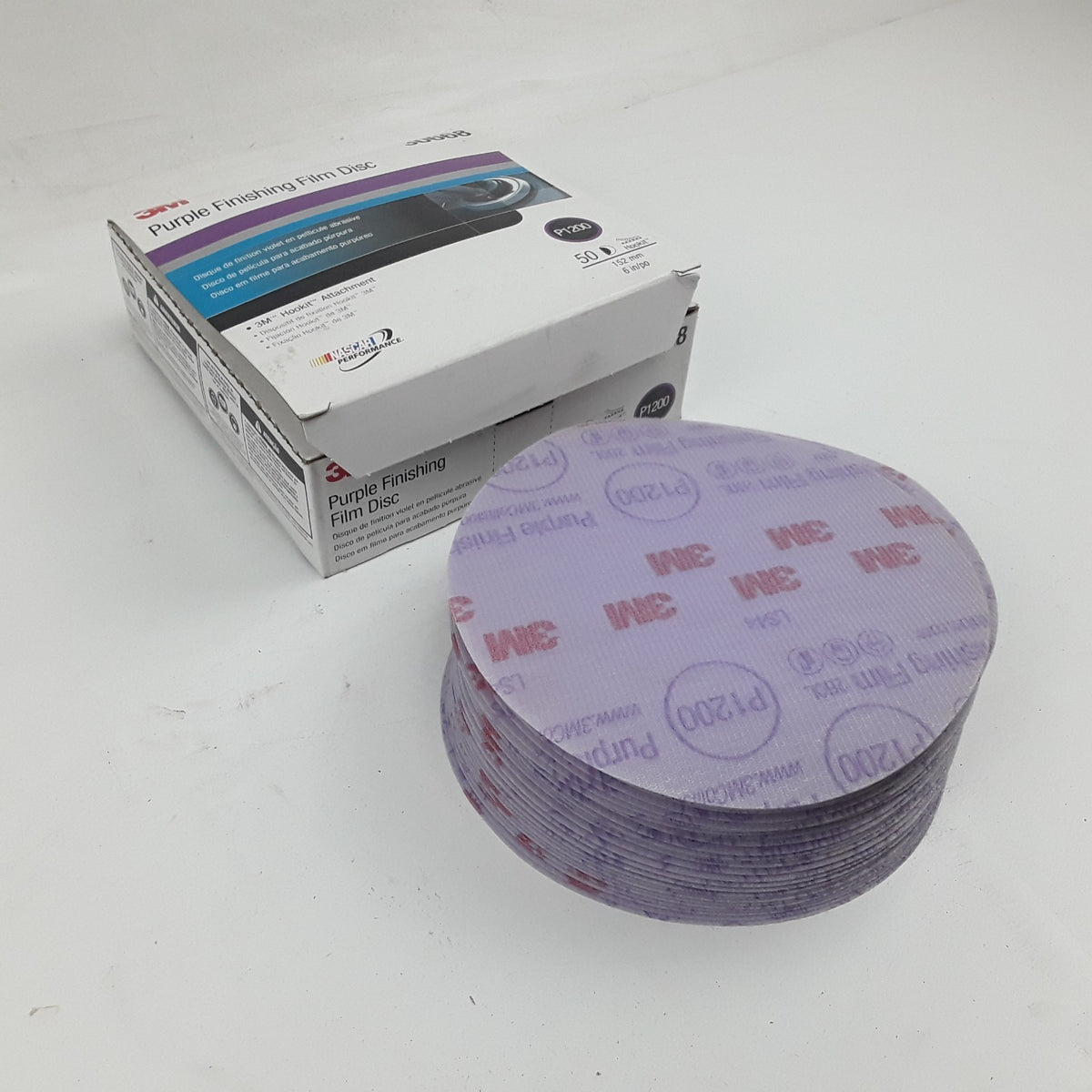 3M 30668 Purple Finishing Film Abrasive Disc 6 in P1200 50 Discs Per Carton