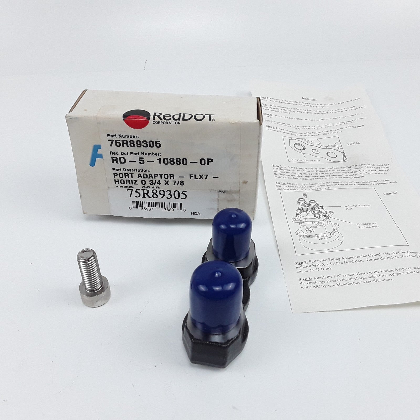 Red Dot 75R89305 Suction Compressor Manifold Head Adapter Assembly 3/4 x 7/8