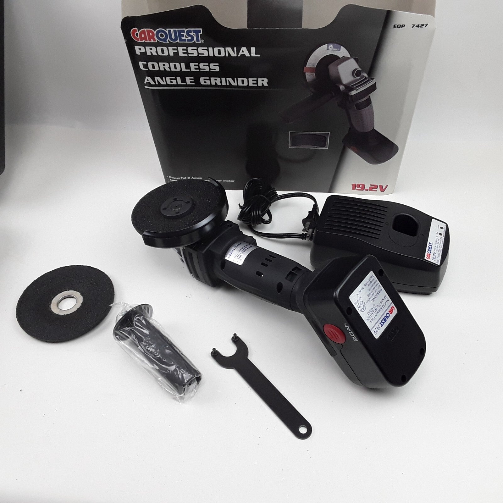 Carquest 7427 19.2V Cordless 4-1/2" Angle Grinder 7033/min (RPM) with Wheel