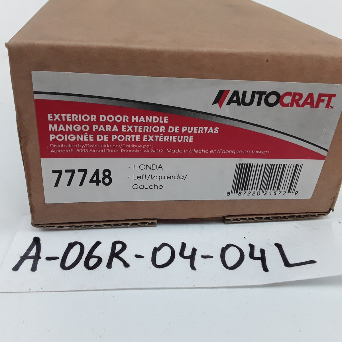 Autocraft 77748 Left Exterior Door Handle For Honda Civic (1992 1993 1994 1995)