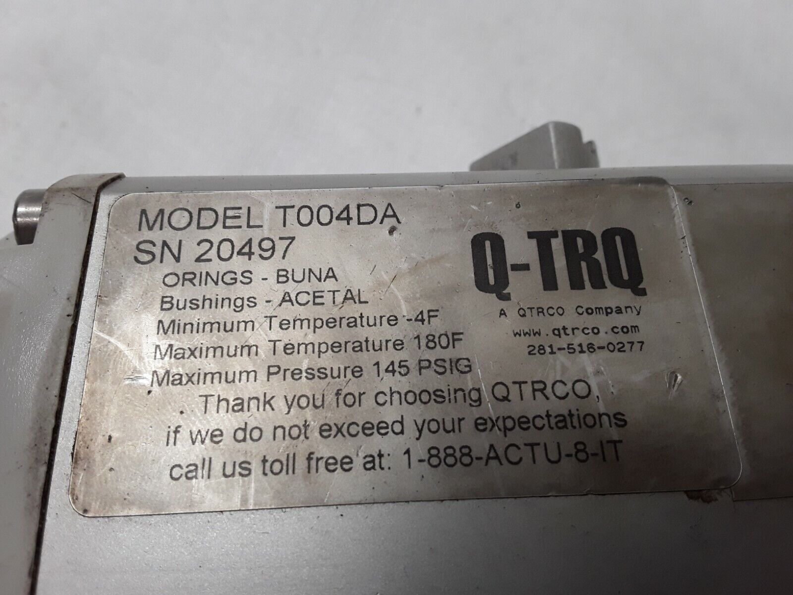 Q-TRQ MODEL T004DA SN20497 872387 FAST FREE SHIPPING - HotCarParts