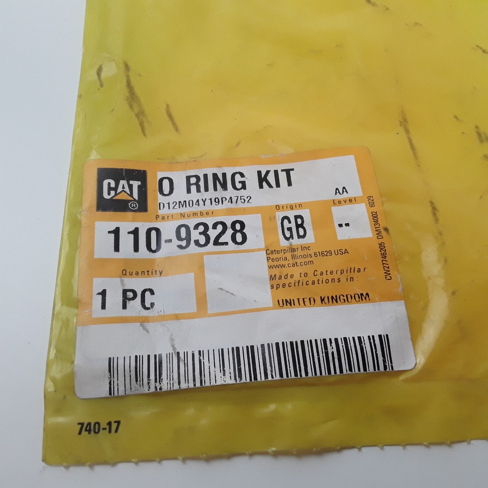Caterpillar 110-9328 Parking Brake Seal O Ring Kit For Heavy Duty Car & Trucks