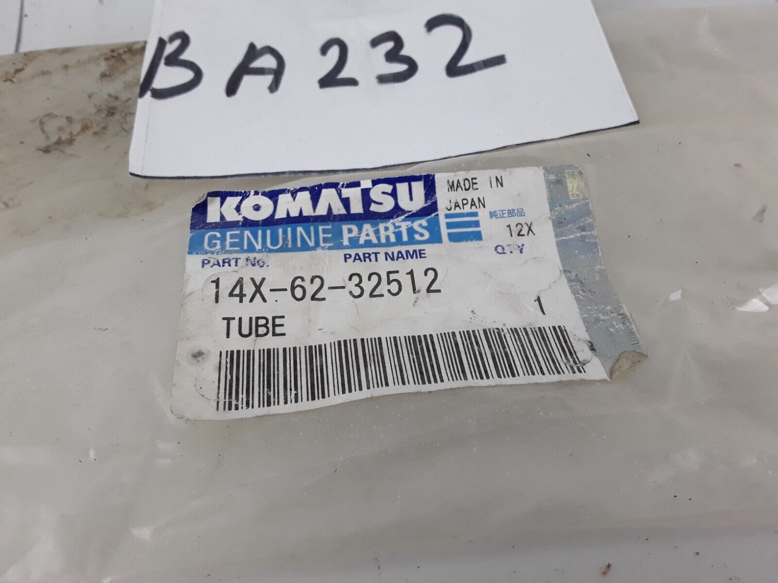 14X-62-32512 Tube Komatsu D65EX-15 D65EX-15 D65EX-15E0 D65PX-15 D65PX-15E0 - HotCarParts