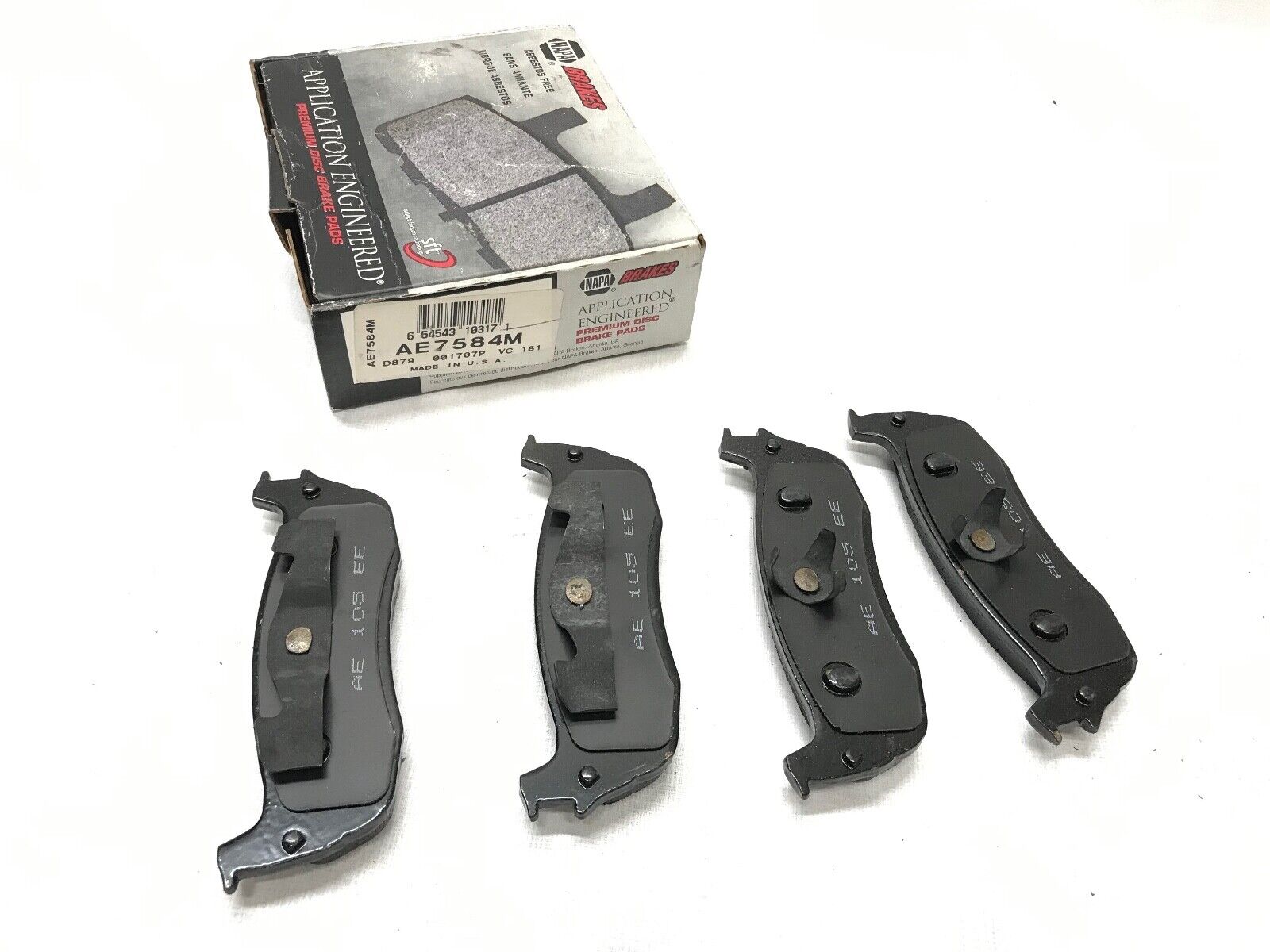 NAPA AE7584M Brake Pads Rear / D879 / 001707P MADE IN USA - HotCarParts