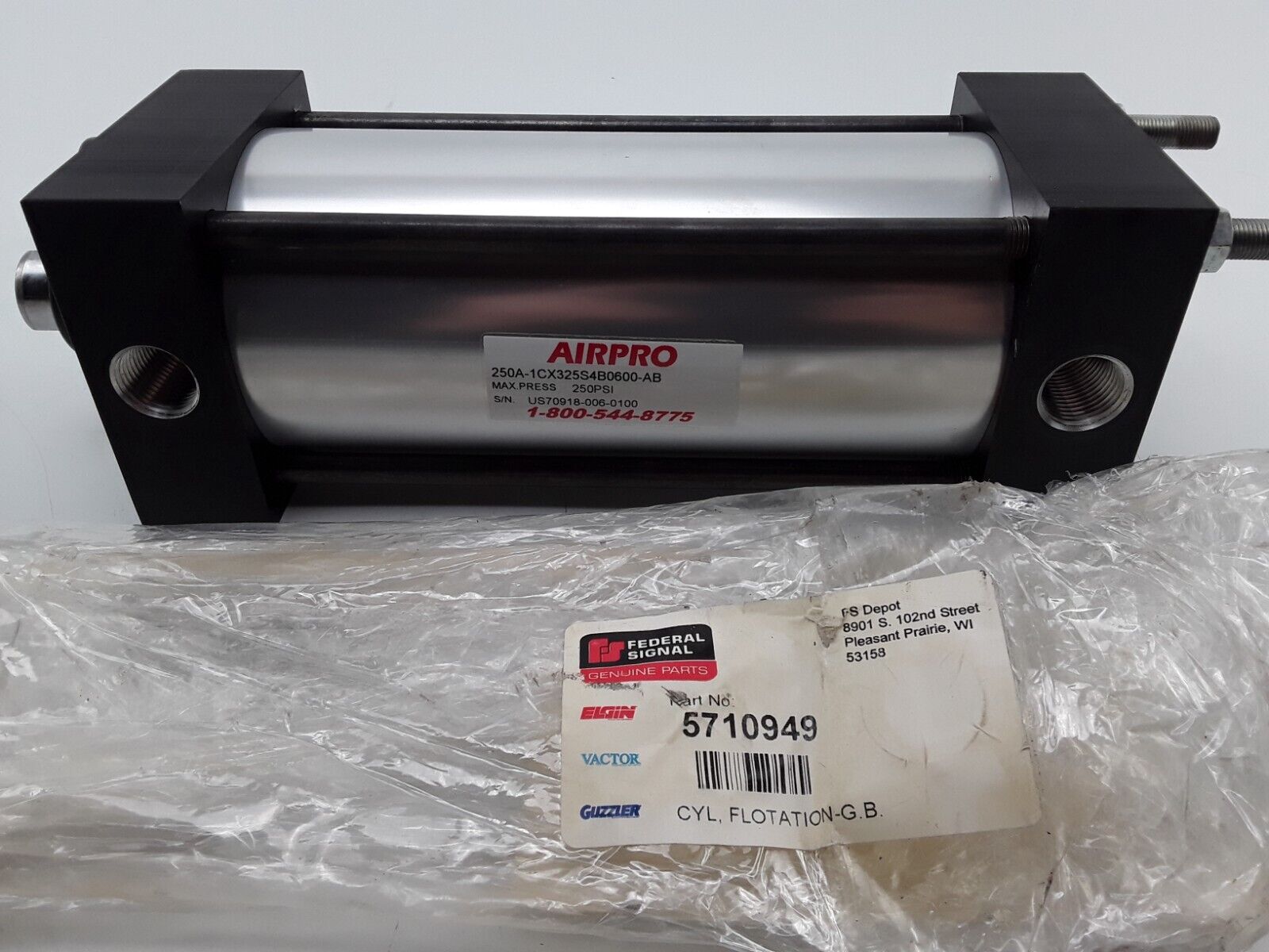 Airpro 250A-1CX325S4B0600-AB 250 PSI Pneumatic Cylinder CYL FLOTATION 5710949 - HotCarParts