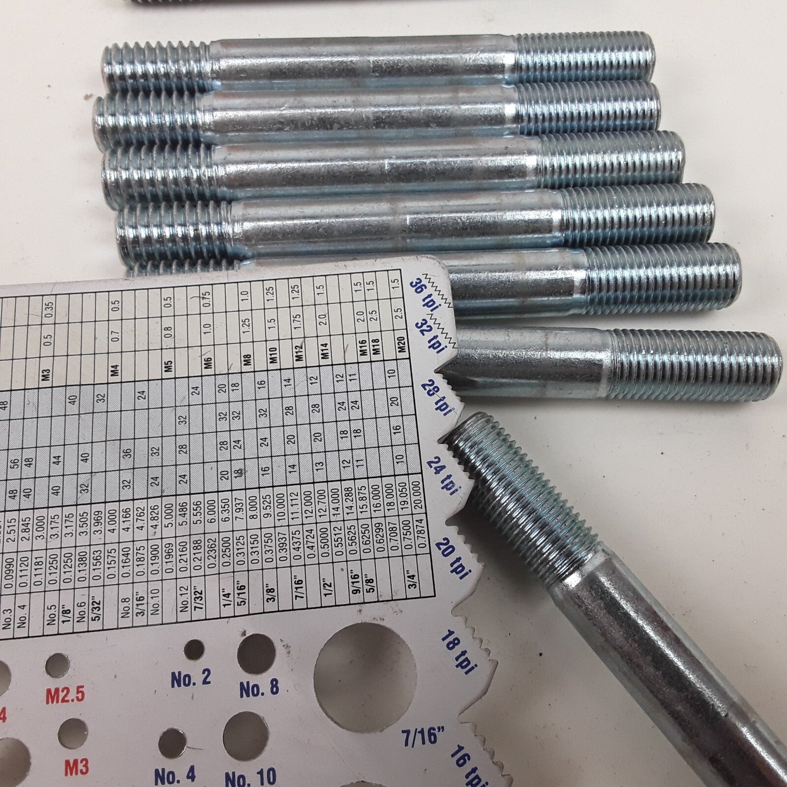 Car Truck Double Ended Stud - 3/8-16 x 5/8 In. and 3/8-24 x 7/8 In Pack of 10