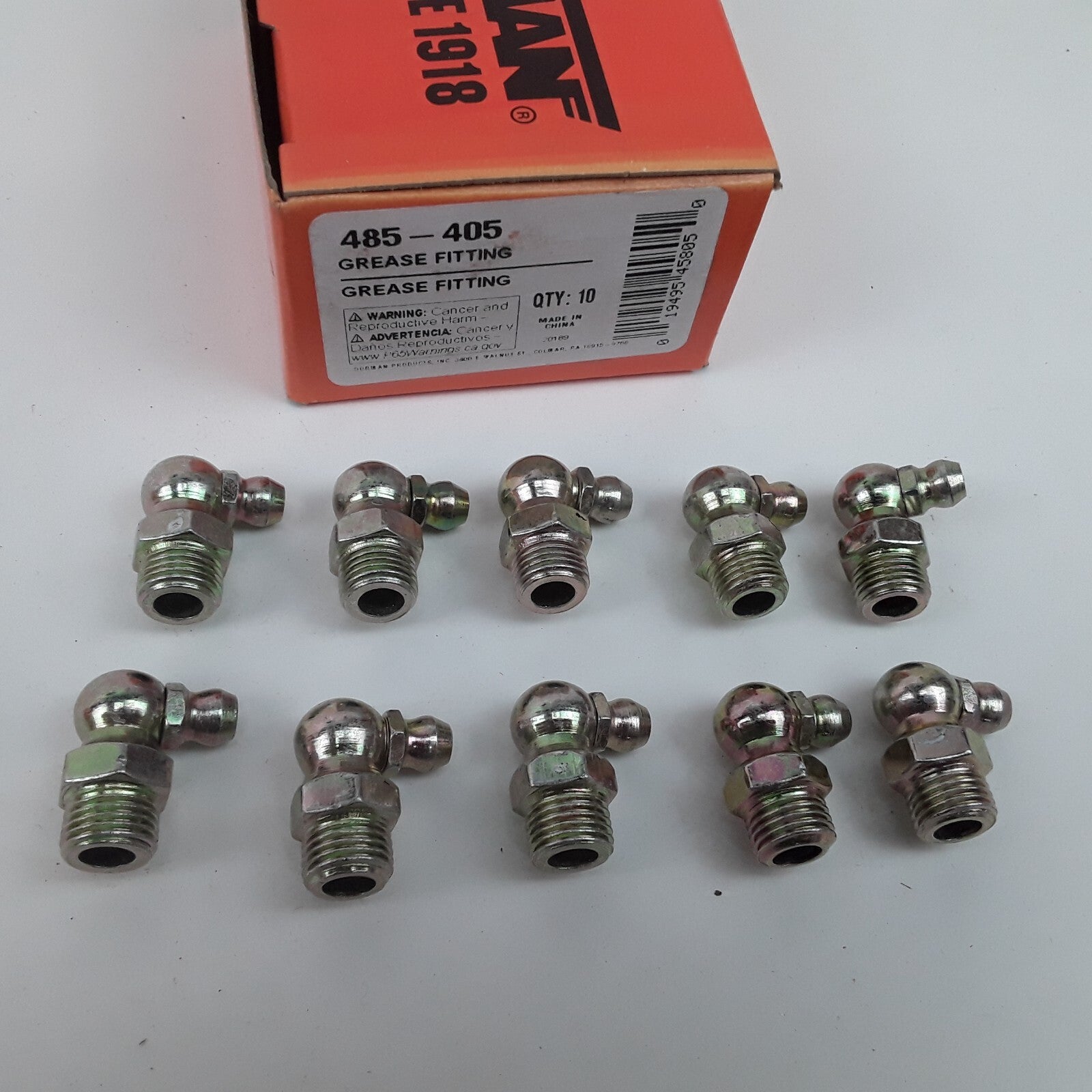 Car Truck Zerk Lubrication Grease Fitting-90 Degree 1/8 In. Pipe Pack of 10