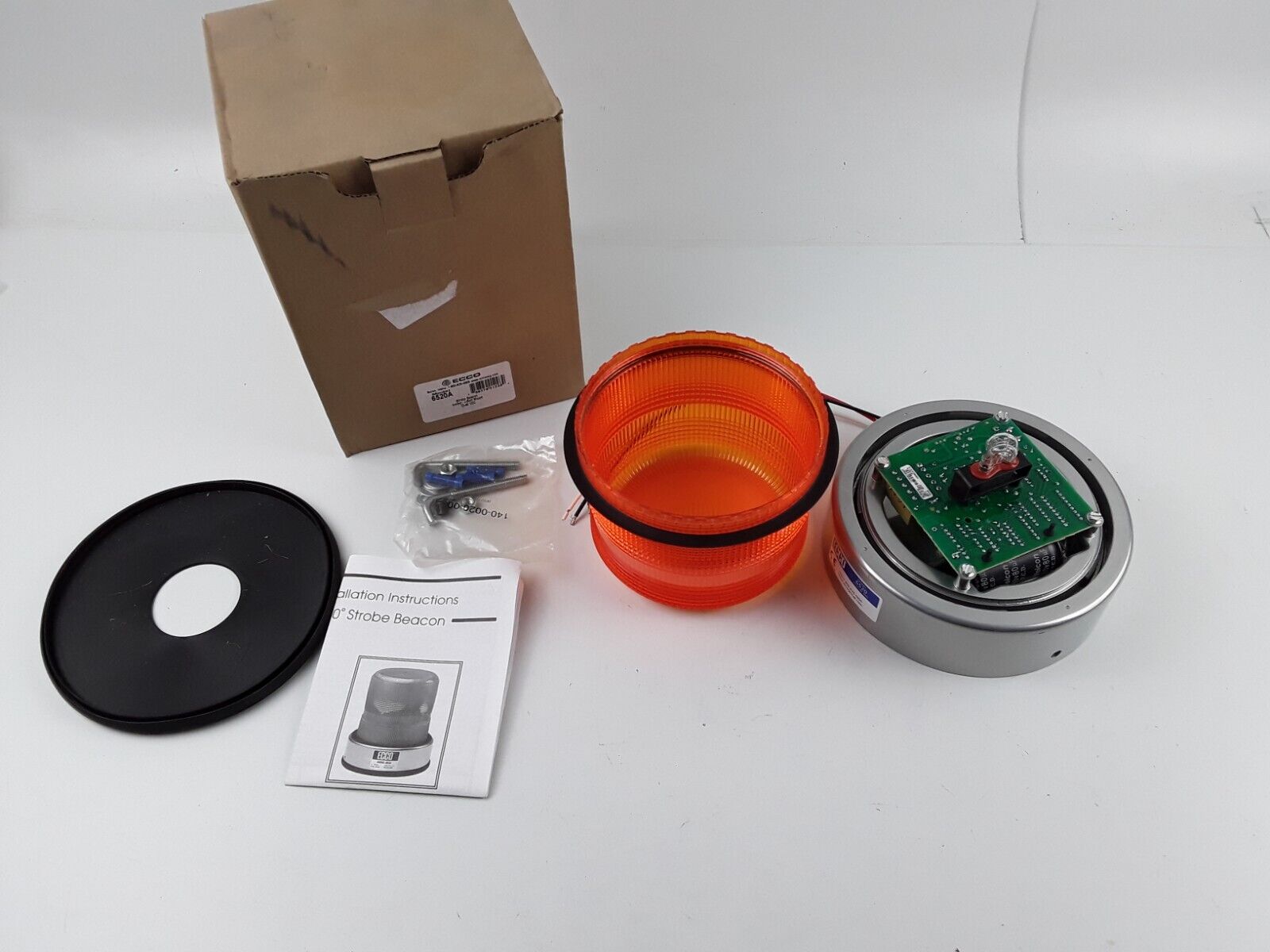 Ecco 6520A Strobe Beacon Lamp Amber J-Bolt Mount 12-48 VDS Fast Free Shipping - HotCarParts