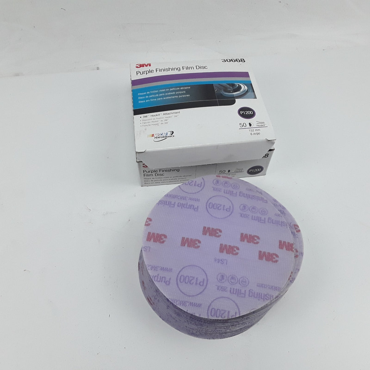 3M 30668 Purple Finishing Film Abrasive Disc 6 in P1200 50 Discs Per Carton