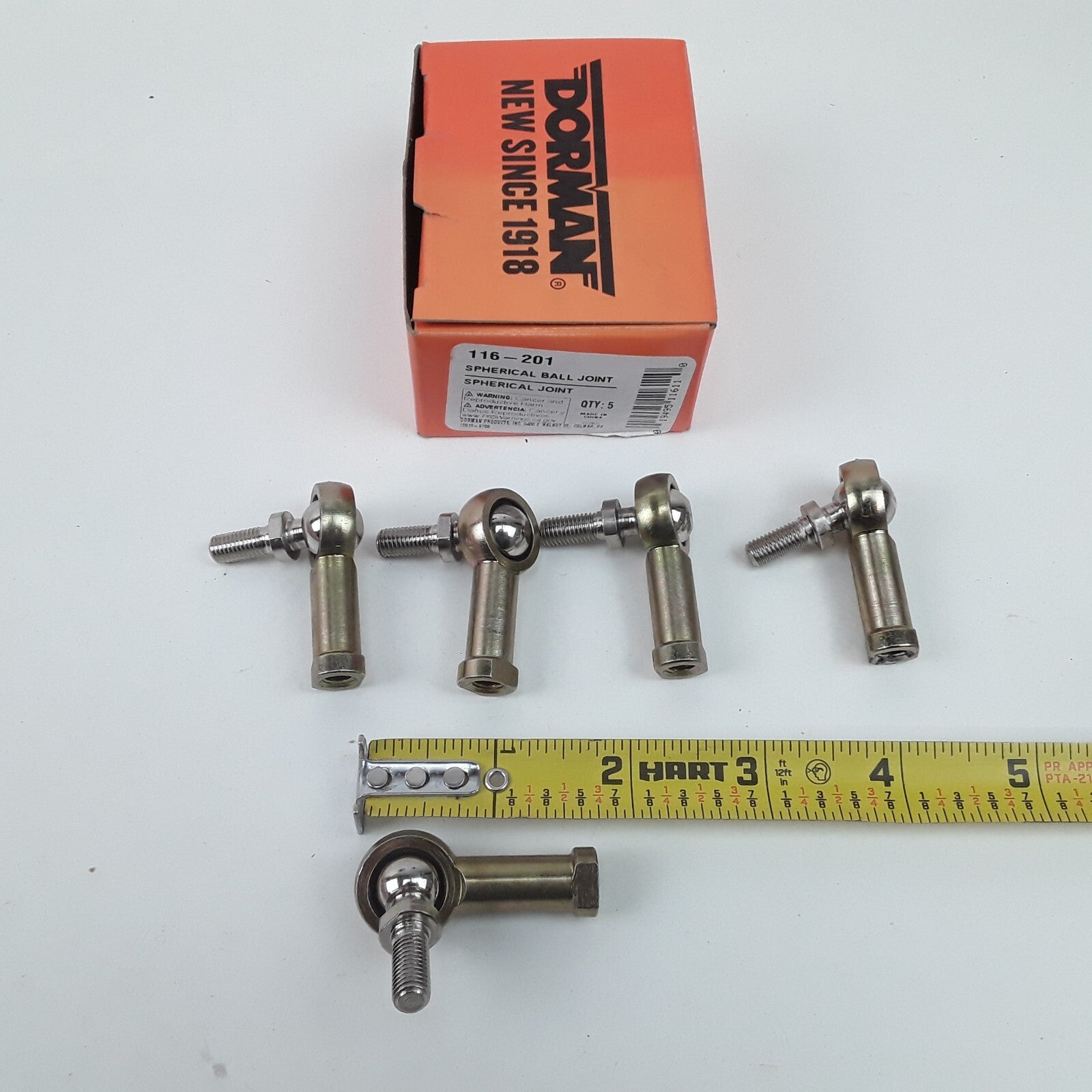 Left or Right Suspension Bearing Spherical Rod End Ball Joints 1/4-28 Pack of 5