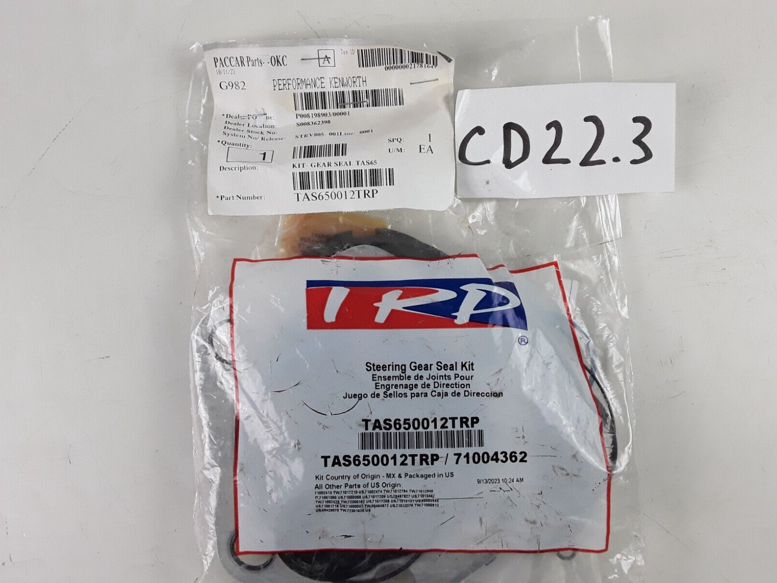 Trp TAS650012TRP Kit Steering Gear Seal Tas65 p/n RG65087X TAS65087R - HotCarParts