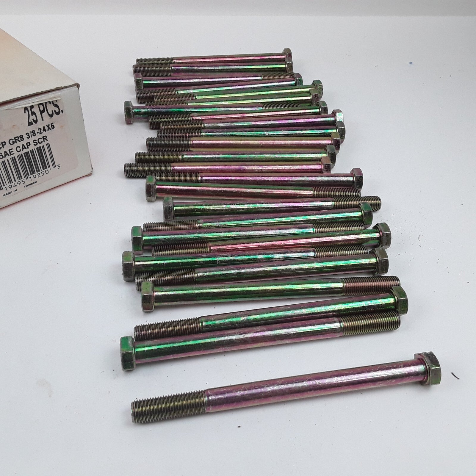 Multipurpose Car Truck Bolt Cap Screw-Hex Head-Grade 8- 3/8-24 x 5 In Pack of 25