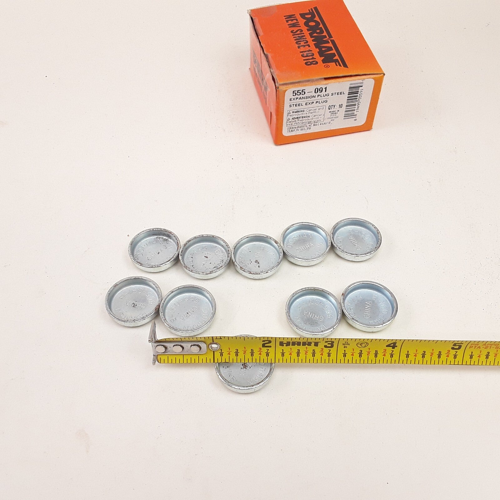 Set 10 Steel Cup Expansion Plug 1 In. SC, Height 0.308 Fits Chrysler Dodge Ford