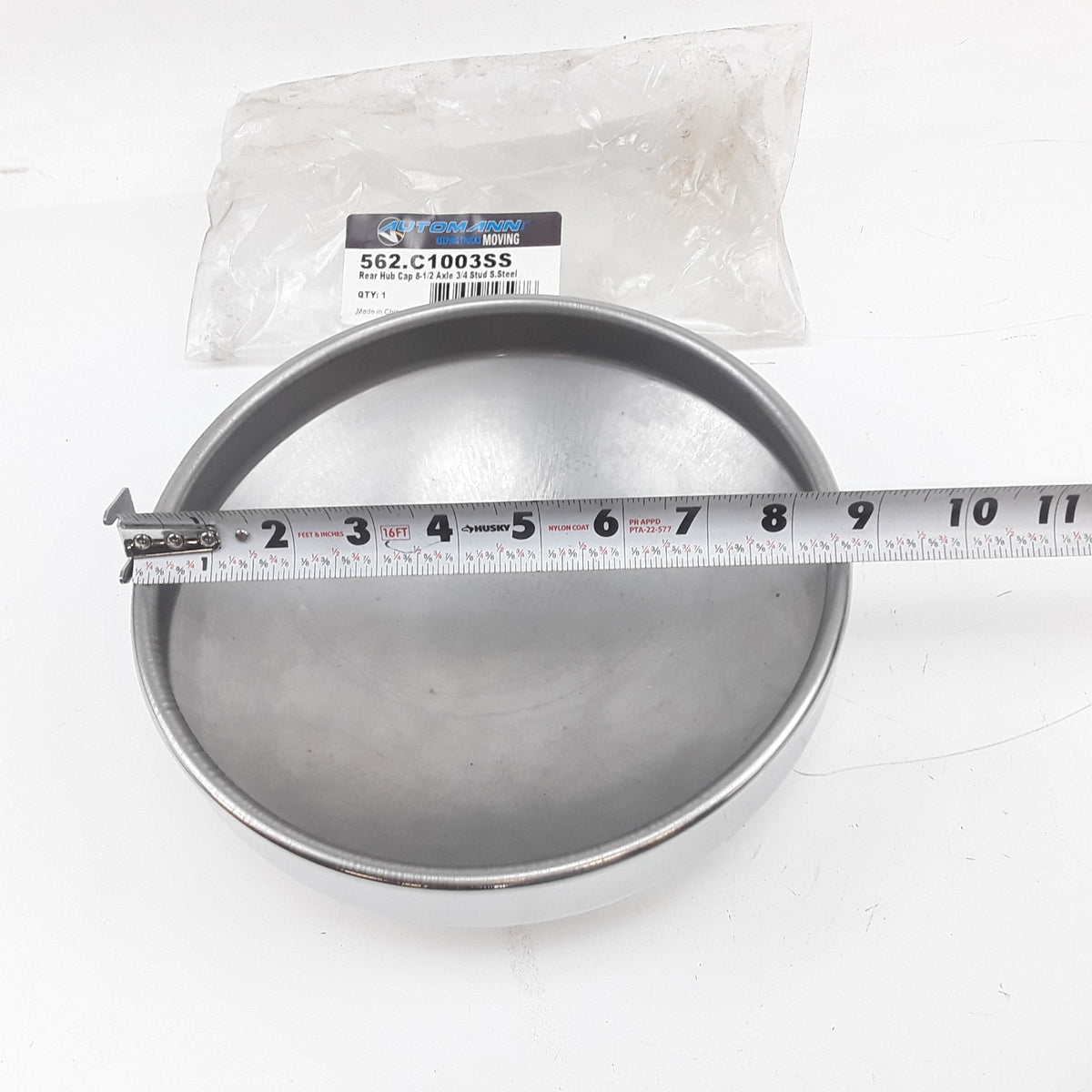 Automann 562.C1003SS Rear Wheel Hub Cap 8-1/2 Axle 3/4 Stud Stainless Steel