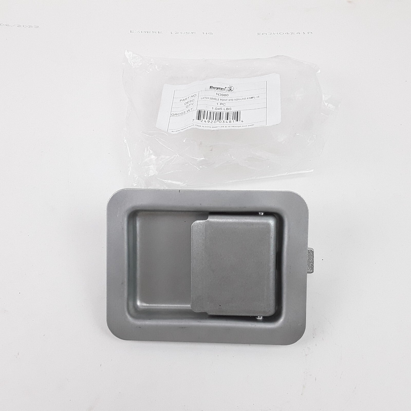 Buyers Products N3980 Rust Resistant Steel Single Point Non-Locking Paddle Latch