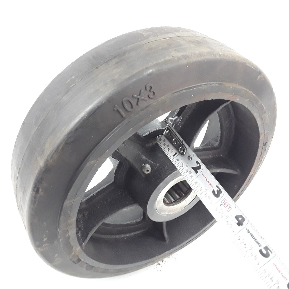 10" x 3" Heavy-Duty Rubber Drive Wheel With Splined Hub For Industrial Equipment