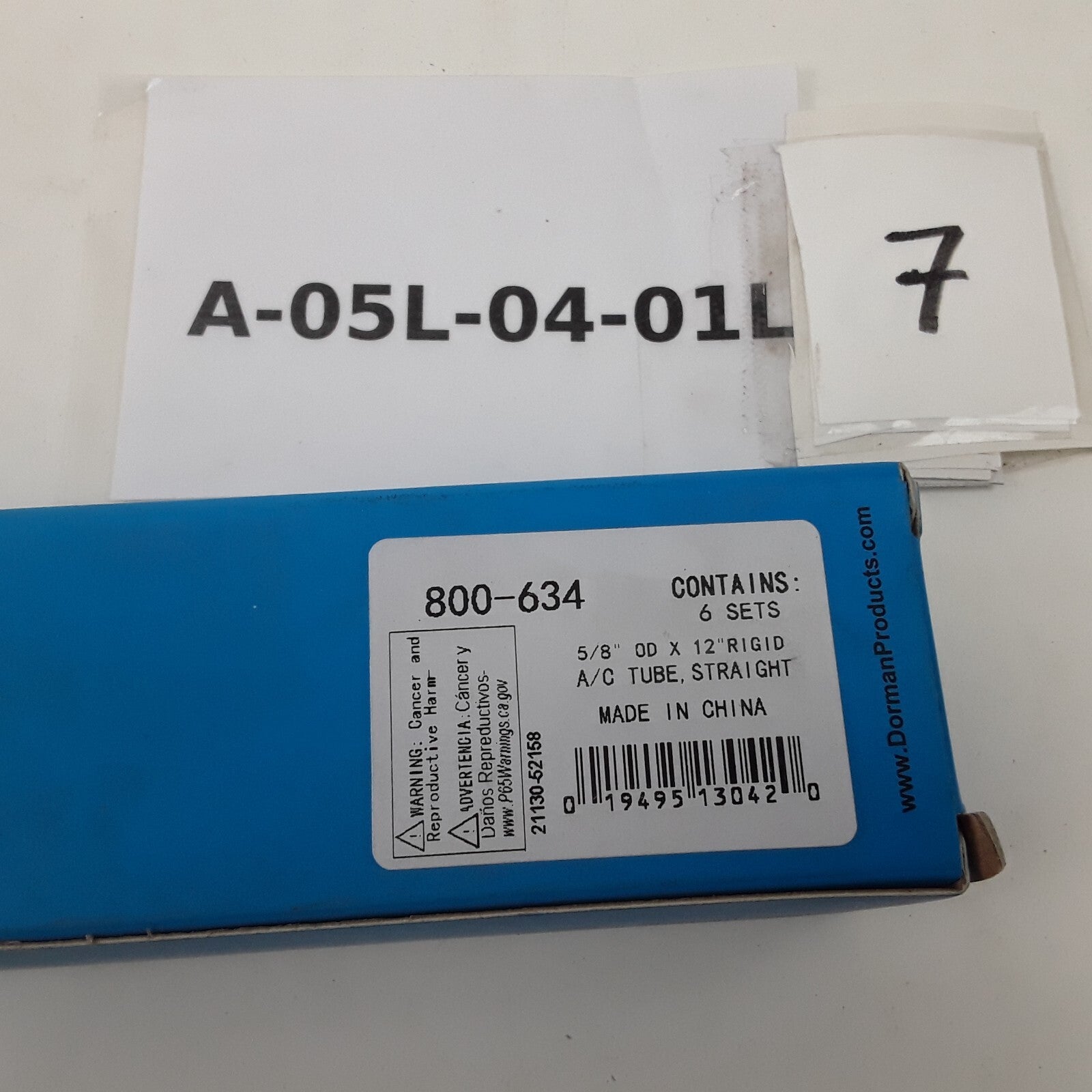 6 Pcs Dorman 800-634 12in Straight Rigid Aluminum Tubing 6 Contains 5/8 In. OD