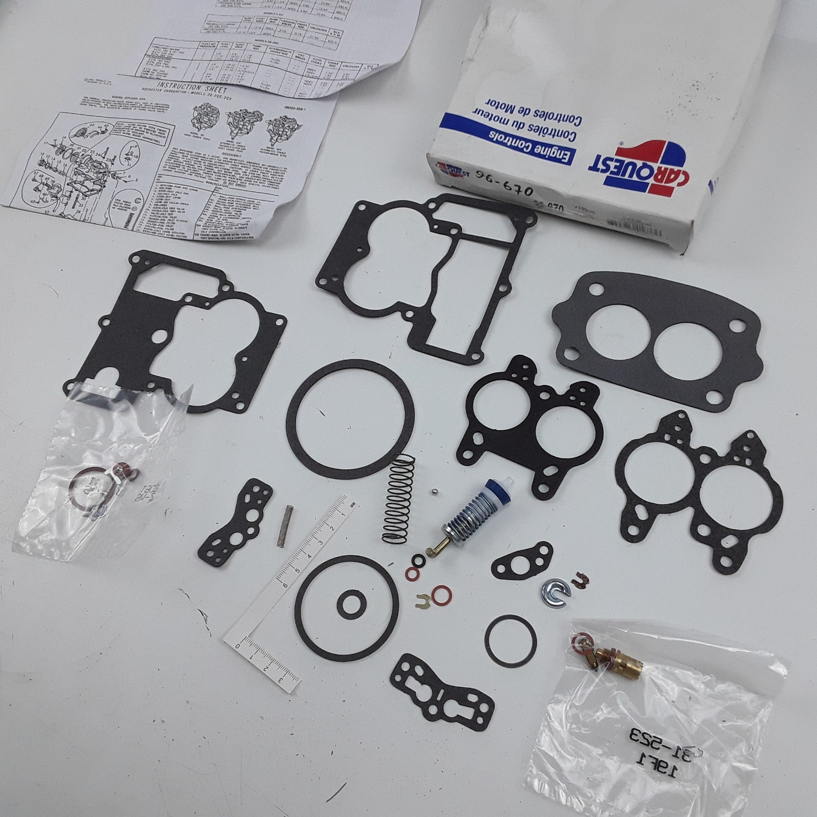 Carburetor Repair Kit Rochester Marine,Model B-BC H-HV 2G-2GC 164, 194, 225, 230