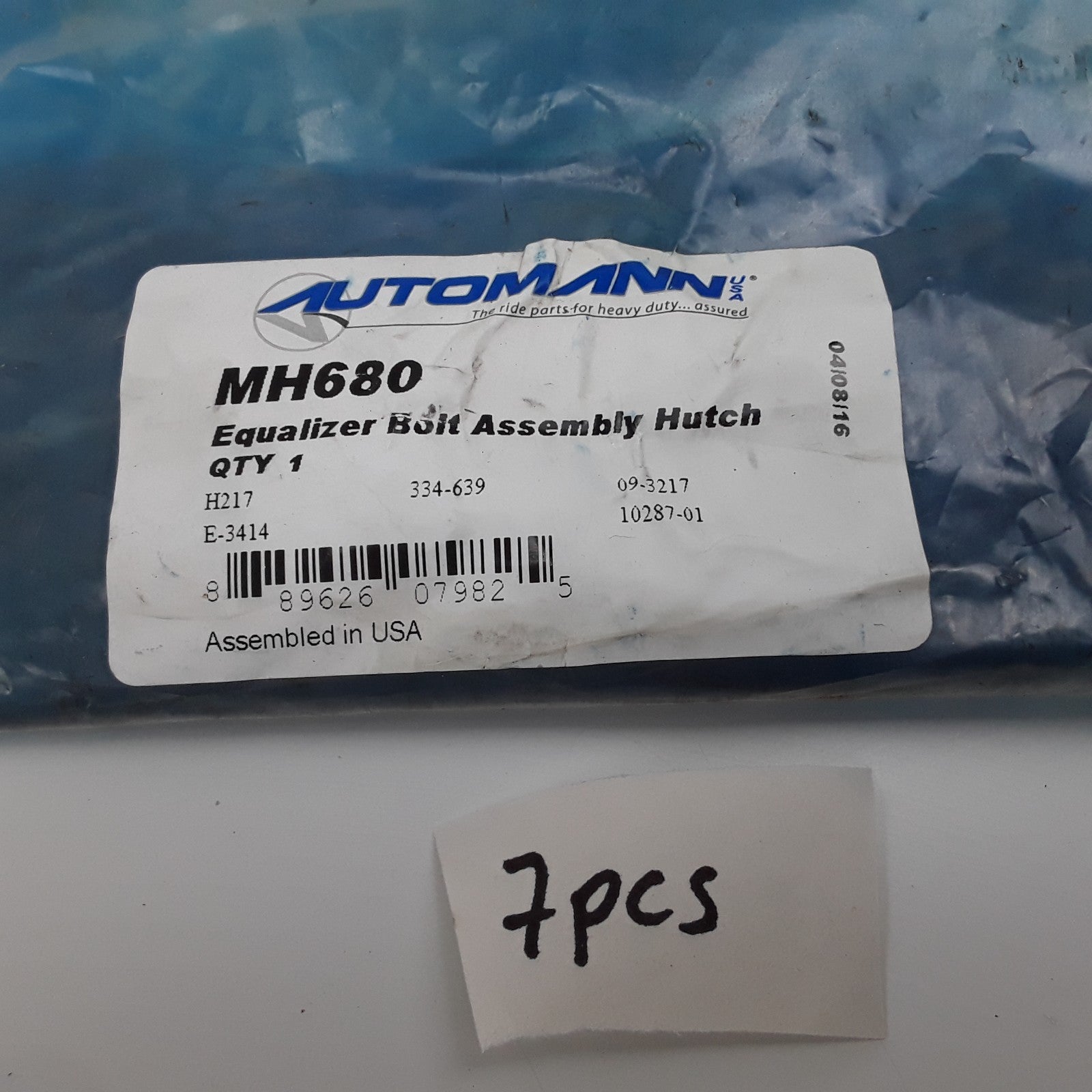 Automann MH680 Equalizer Bolt Kits Assembly For Hutchens H7600 H7700