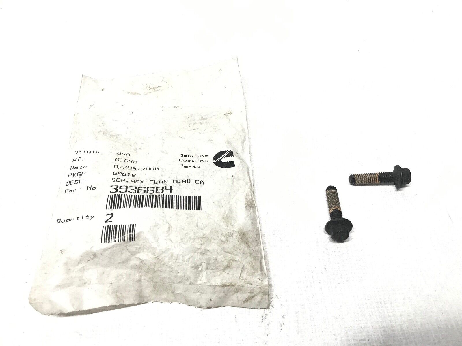 Cummins Genuine Parts 3936684 Screw, Hex Flange Head Qty 2 - HotCarParts