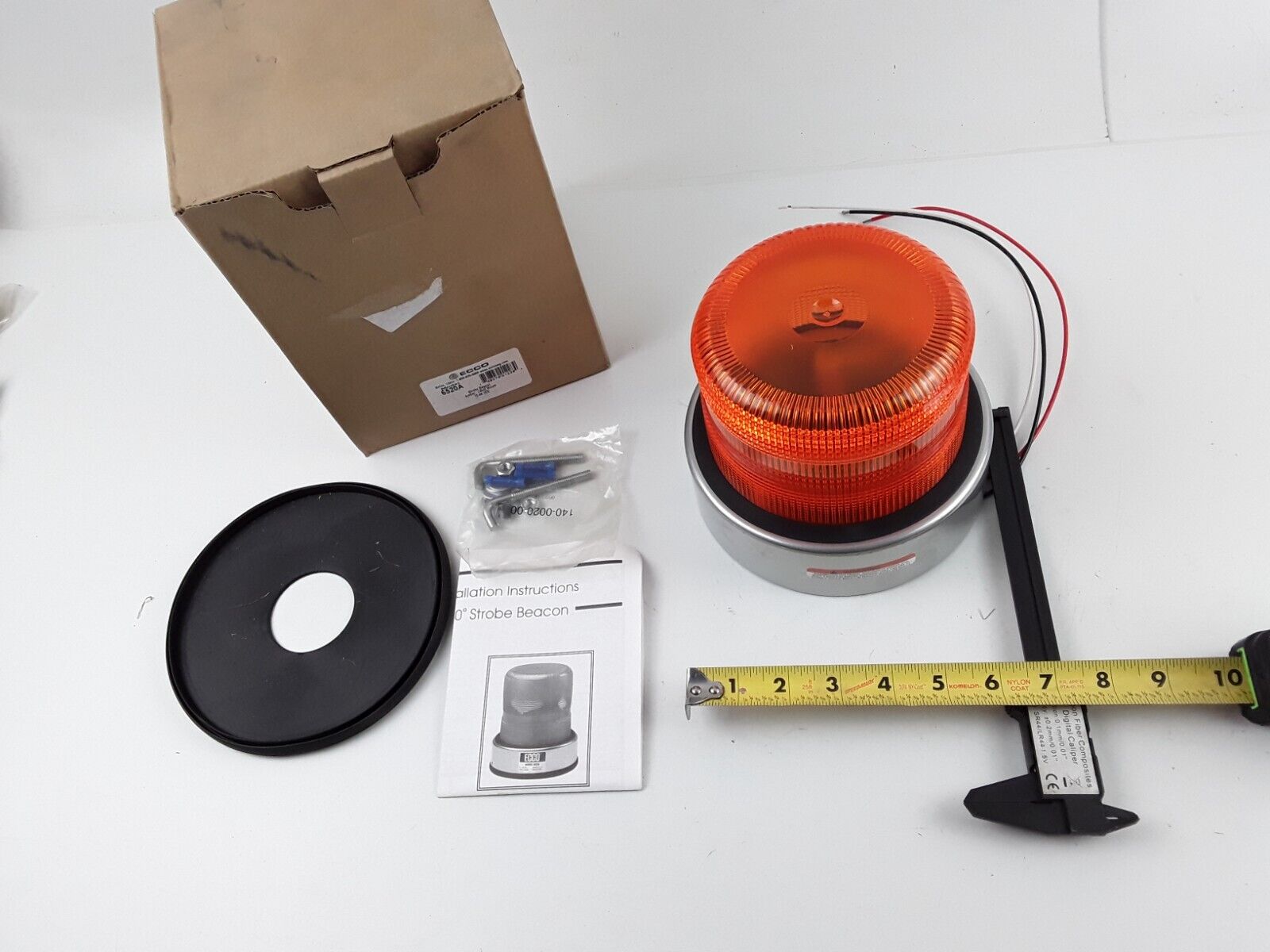Ecco 6520A Strobe Beacon Lamp Amber J-Bolt Mount 12-48 VDS Fast Free Shipping - HotCarParts