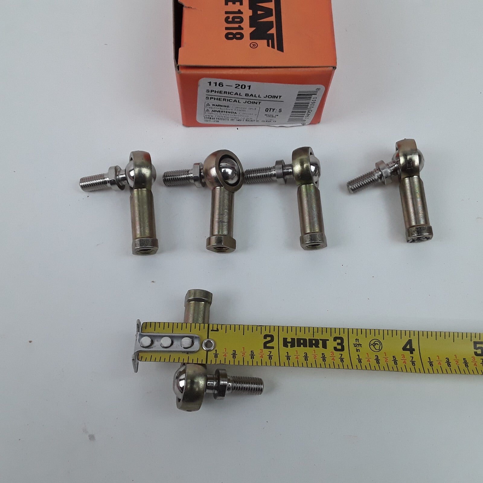 Left or Right Suspension Bearing Spherical Rod End Ball Joints 1/4-28 Pack of 5