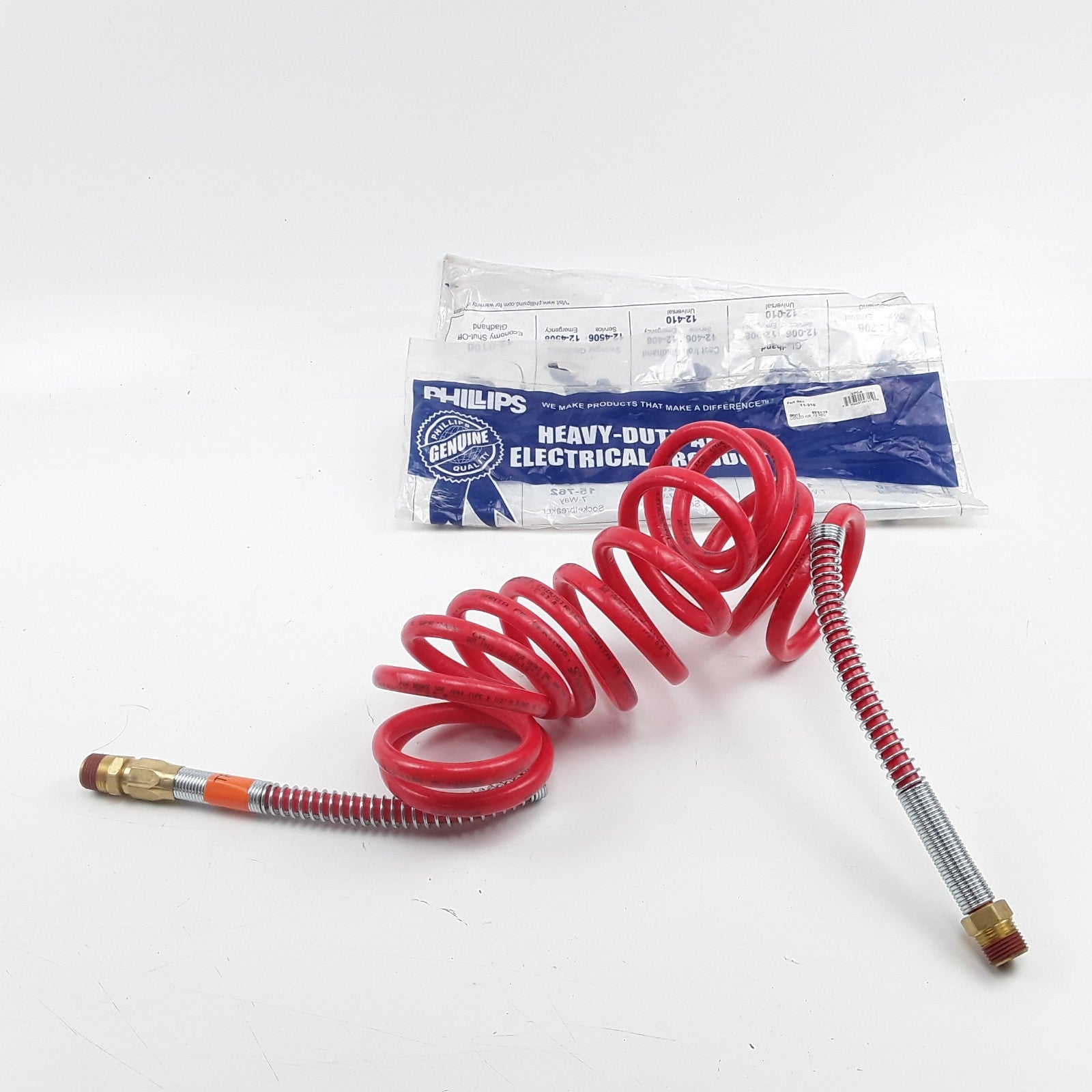 Phillips 11-310 Emergency Air Brake Hose Assembly 12 Foot Red Heavy Duty