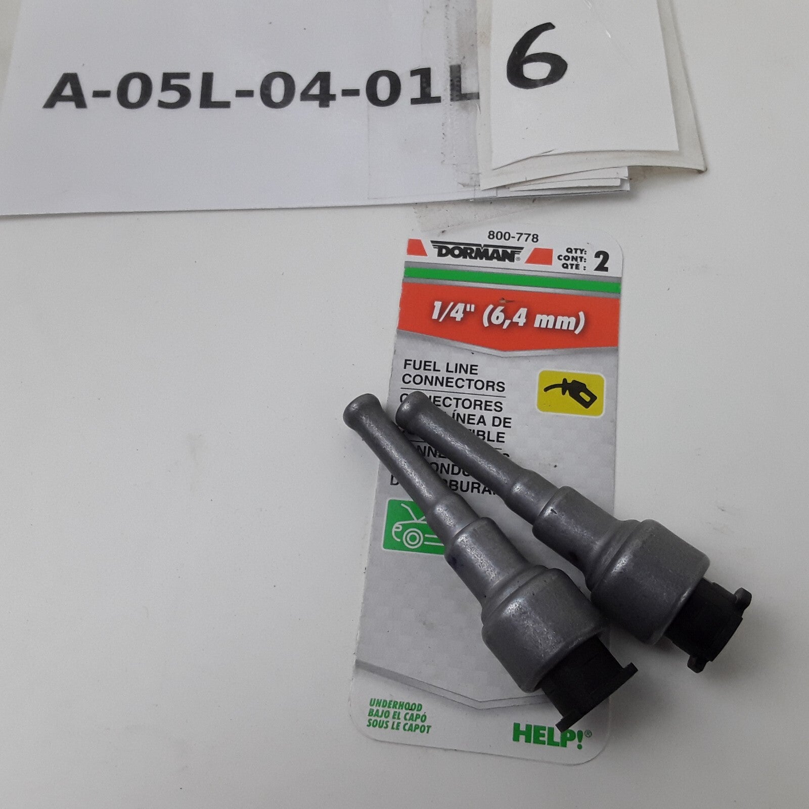 set of 2 Dorman 800-778 Fuel Line Connector Nylon Straight To 1/4 In. Barbed