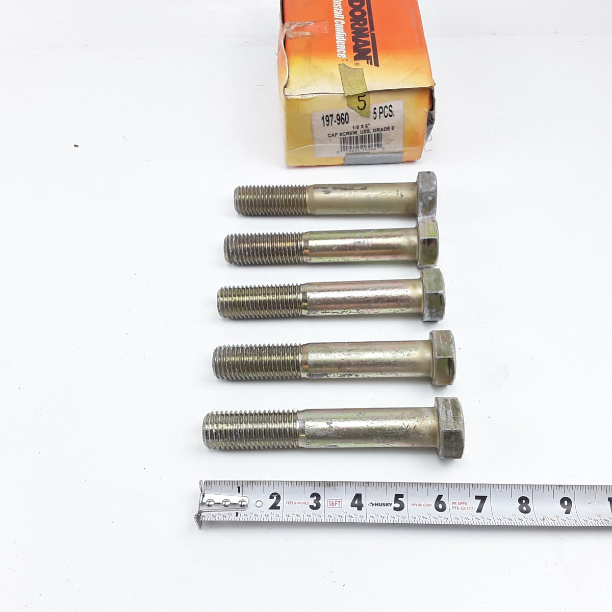 Dorman 197-960 Kit of 5 Cap Screw Durable Hex Head-Grade 8- 1-8 x 6 in