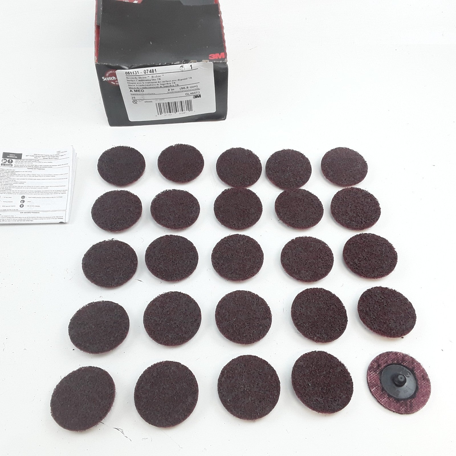 3M Scotch-Brite 051131-07481 Surface Conditioning Roloc Disc Size 2" - Box of 25