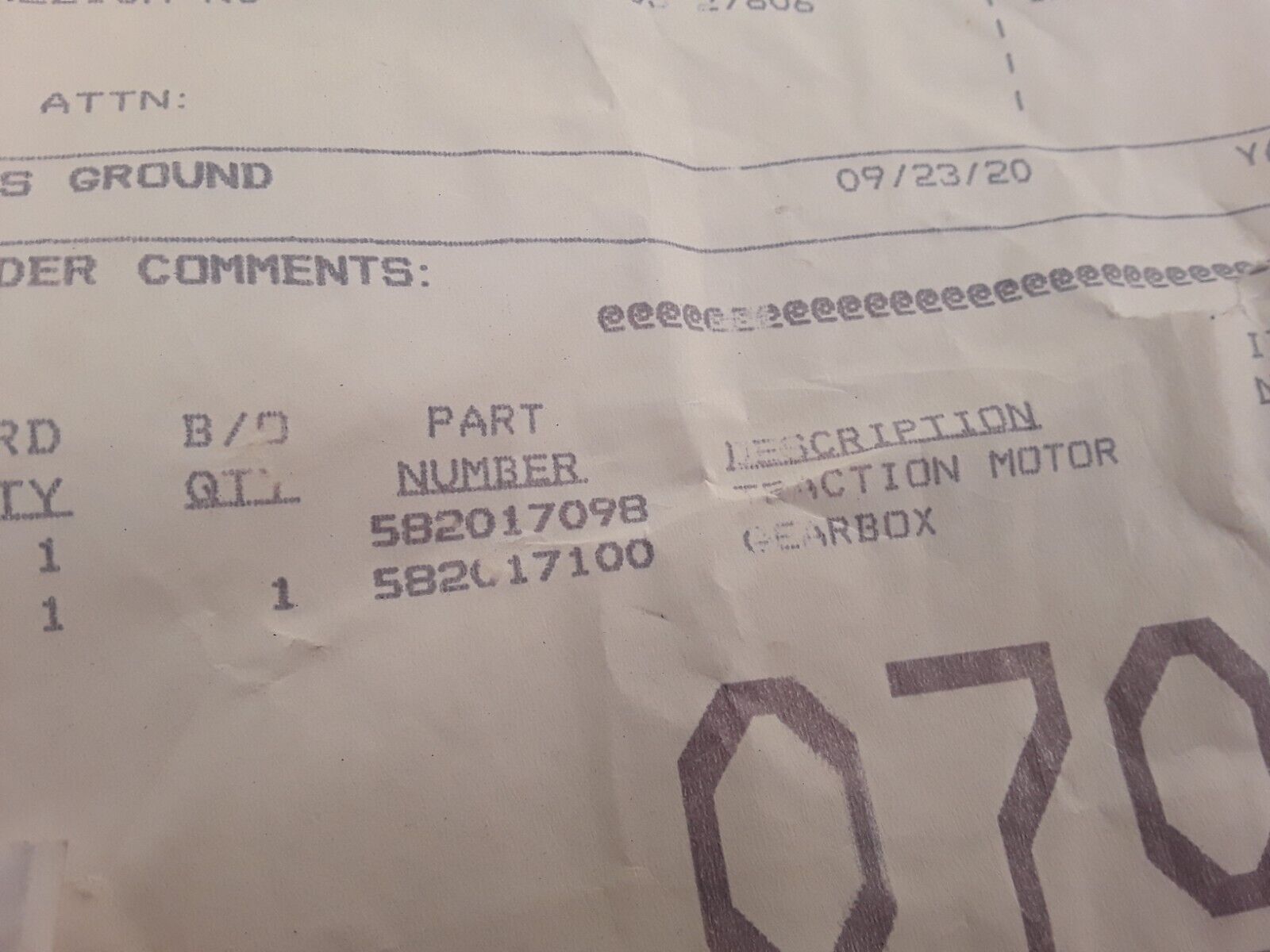 582017098 Traction Motor ZFB20ISO/TDB254 Fits Yale Forklift Connector is Dameged - HotCarParts
