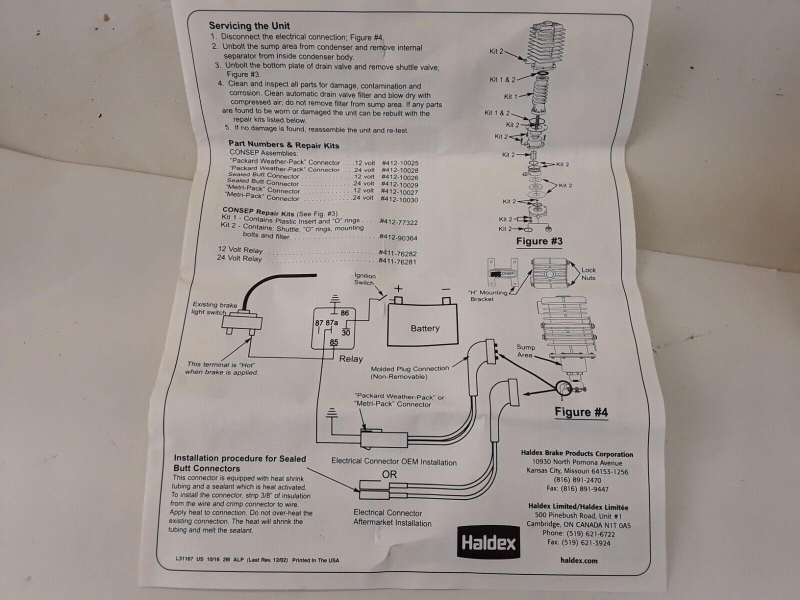 NEW Haldex Condensor Separator 412-10028, 92751, 24 VDC, 2 MPa Free Shipping - HotCarParts