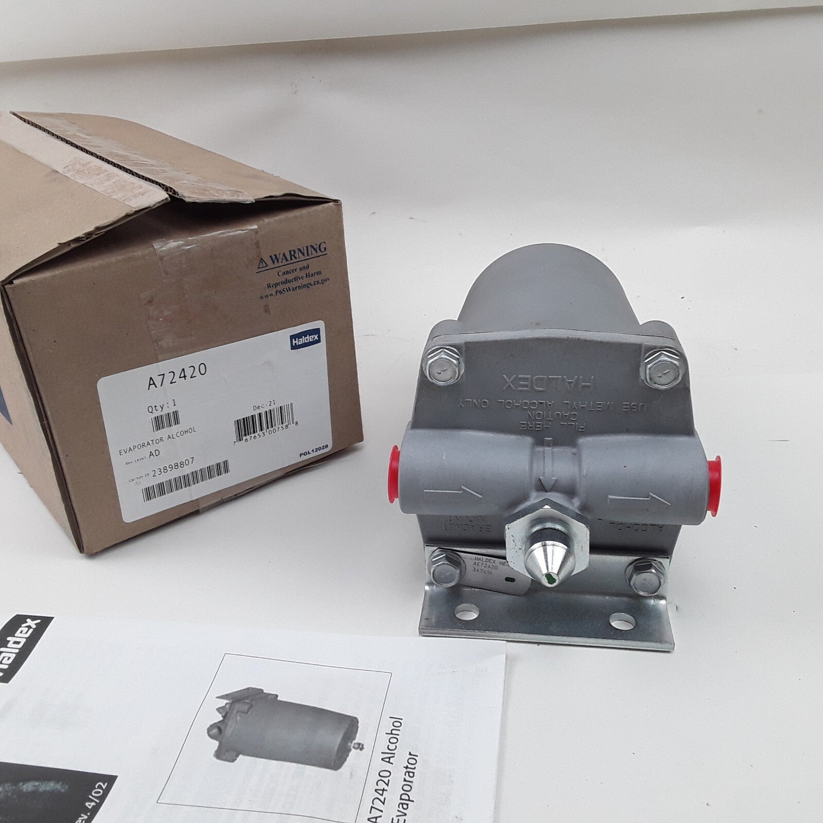 Haldex A72420 Alcohol Evaporator 2-Ports For Semi Truck Air Brake Systems