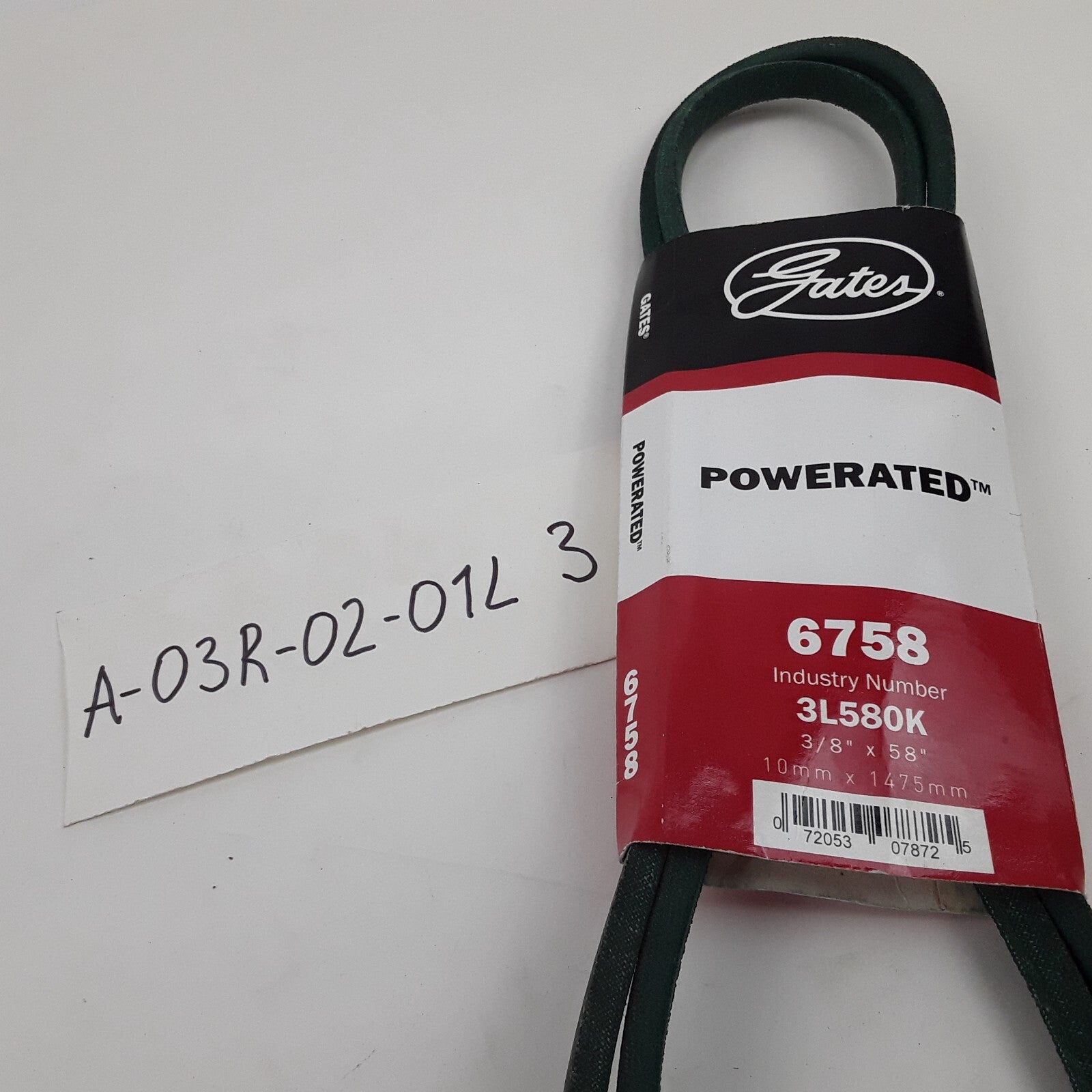 Gates 6758 - PoweRated FHP Medium Horse-Power V-Belt 3/8" x 58" 10mm x 1475mm