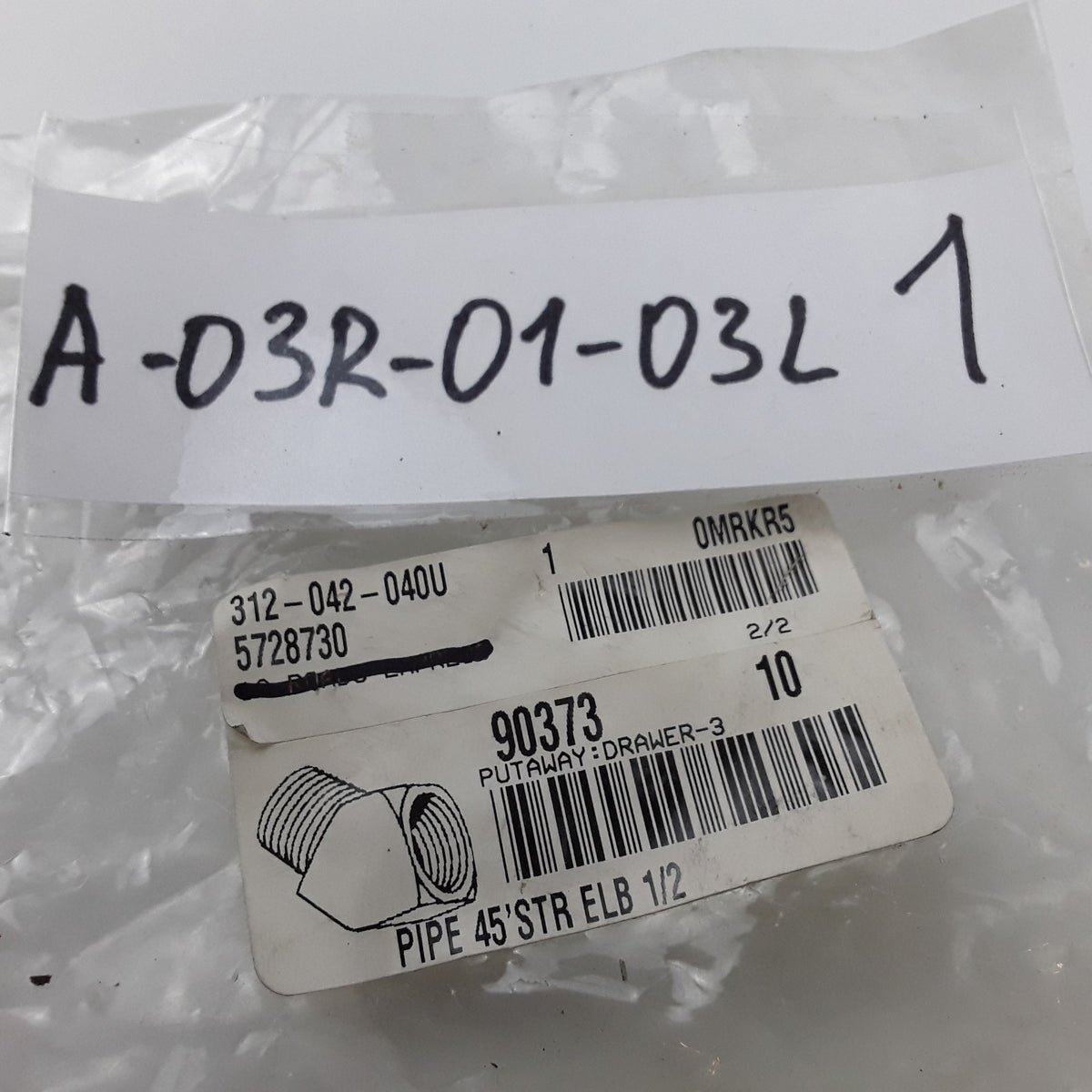 90373 Air Brake Street Elbow Pipe Fitting 45-Deg 1/2 in. Pipe Thread Size