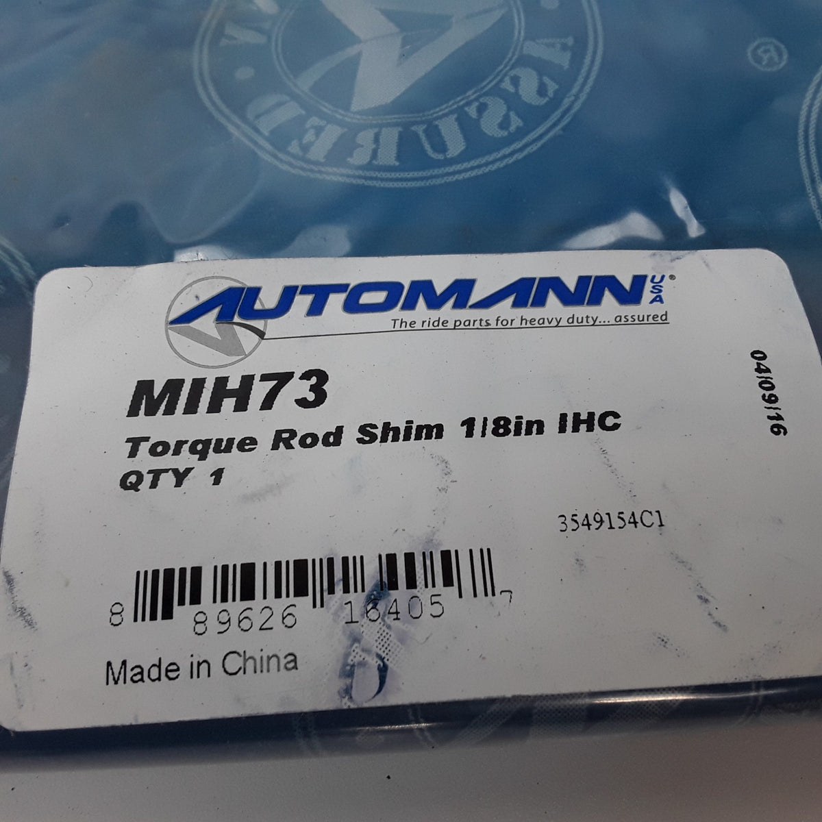 Automann MIH73 Axle Torque Rod Shim 1/8" For International Trucks repl.3549154C1